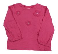 Malinové triko s kytičkami Next