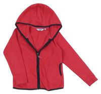 Neónově ružová fleecová prepínaci mikina s kapucňou