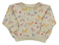 Smotanová oversize mikina s obrázkami George