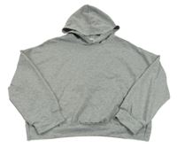 Sivá crop oversize mikina a kapucňou Shein