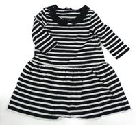 Čierno-biele pruhované bavlnené šaty George