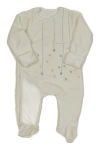 Smotanový zamatový overal s výšivkou George