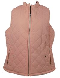 Dámska svetloružová šušťáková prešívaná zateplená vesta Fuinloth