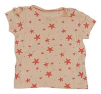 Růžové bavlněné tričko s hvězdičkami 