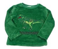Zelená chlpatá mikina s dinosaurom V by Very