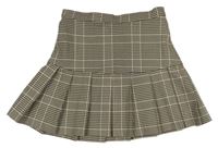 Béžovo-černá vzorovano/kostkovaná skládaná sukně H&M