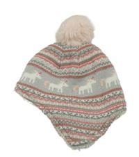 Sivo-korálová vzorovaná čapica s jednorožcami a brmbolcom George