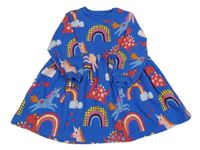 Modro-farebné teplákové šaty s obrázkami F&F