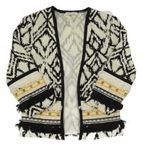 Smetanovo-čierny vzorovaný ľahký cardigan River Island