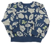 Tmavomodro-sivá vzorovaná oversize mikina George