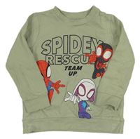 Světlekhaki mikina so Spider-manem George