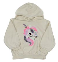 Smetanová mikina s překlápěcími flitry a kapucí H&M