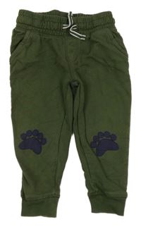 Khaki tepláky s tlapkami Mothercare