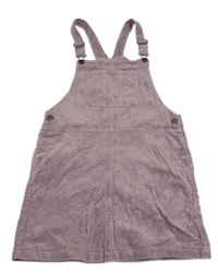 Pudrově fialové manšestrové laclové šaty Next