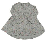 Sivé melírované bavlnené šaty so zvířaty Next