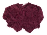 Vínový chlpatý prepínaci sveter