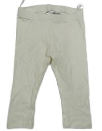 Biele rebrované legíny H&M