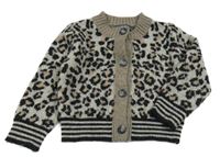 Sivo-hnedo-čierny leopardí prepínaci sveter