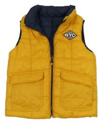 Pomerančová šušťáková obojstranná zateplená vesta s nášivkou C&A