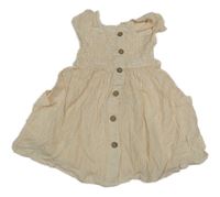 Bielo-oranžové pruhované šaty s gombíkmi