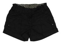 Čierne cargo plátenné kraťasy Next