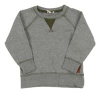 Sivá mikina s khaki prošitím H&M