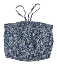 Modro-černý květovaný crop top GAP