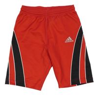Černo-červené sportovní kraťasy Adidas