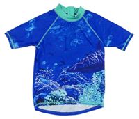 Tmavomodro-zelené UV tričko so žralokom George