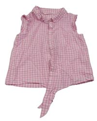 Růžovo-bílá kostkovaná košile H&M