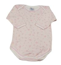 Růžoo-biele pruhované body s medvedíkmi
