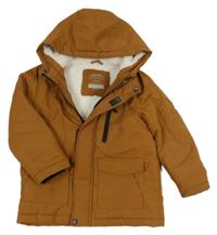 Béžová šušťáková zimná bunda s kapucňou Primark
