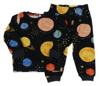 Černé plyšové pyžamo s vesmírem H&M