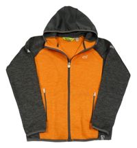 Oranžovo-šedá melírovaná pletená funkční propínací mikina s kapucí Regatta 