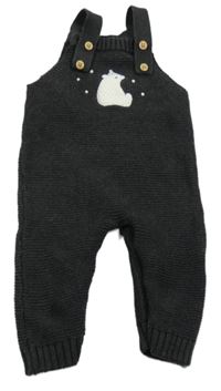 Tmavošedé pletené lacláče s medvídkem F&F