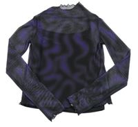 Černo-fialové vzorované tylové crop triko H&M