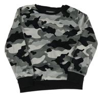 Sivo-čierna army chlpatá mikina F&F