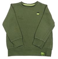 Khaki prešívaná mikina s nášivkou F&F