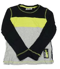 Čierno-sivo-limetkové tričko Pocopiano