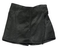 Čierne koženkové sukňové kraťasy Only