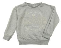 Sivá melírovaná mikina s nápisom Y.F.K.