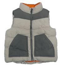 Béžovo-sivá šušťáková prešívaná zateplená vesta Primark