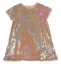 Růžovo-barevné flitrové šaty Dunnes