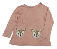 Světlerůžové triko s koloušky DopoDopo 