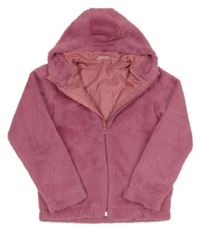 Ružová kožušinová podšitá bunda s kapucňou Pepperts