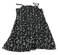 Čierne ľahké kvetované prepínaci šaty C&A