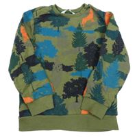Khaki mikina so stromami a vlky M&S