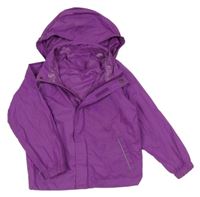 Fialová šušťáková jarná bunda s ukrývací kapucňou Mountain Warehouse