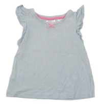 Světlemodro-bílá proužkovaná tunika se srdíčky H&M