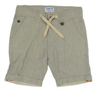 Béžovo-šedé pruhované plátěné chino kraťasy Mayoral